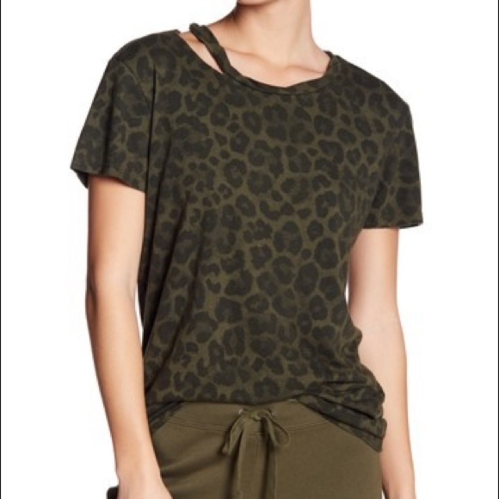 Pam And Gela distressed leopard print tee